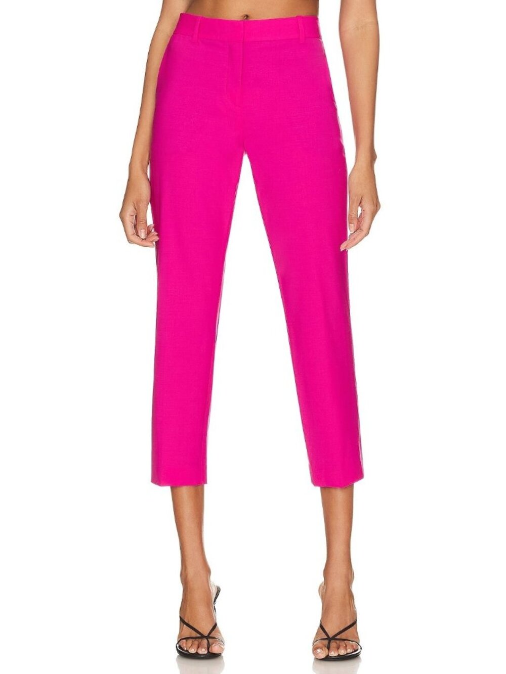 NWT Theory Treeca in Carnation Pink Suiting Wool Stretch Ankle Pants 2